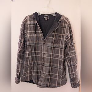 Eddie Bauer Men's Gray Plaid Shacket